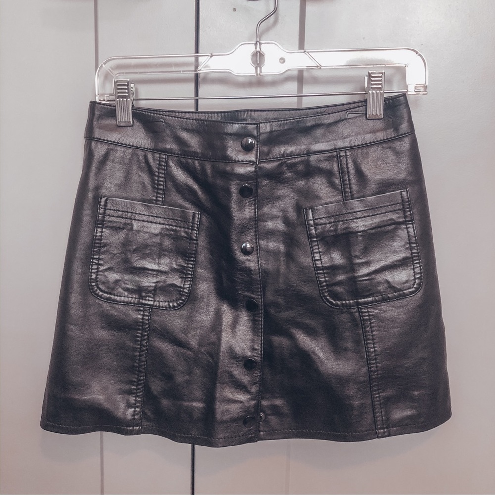H&M Faux Leather Skirt